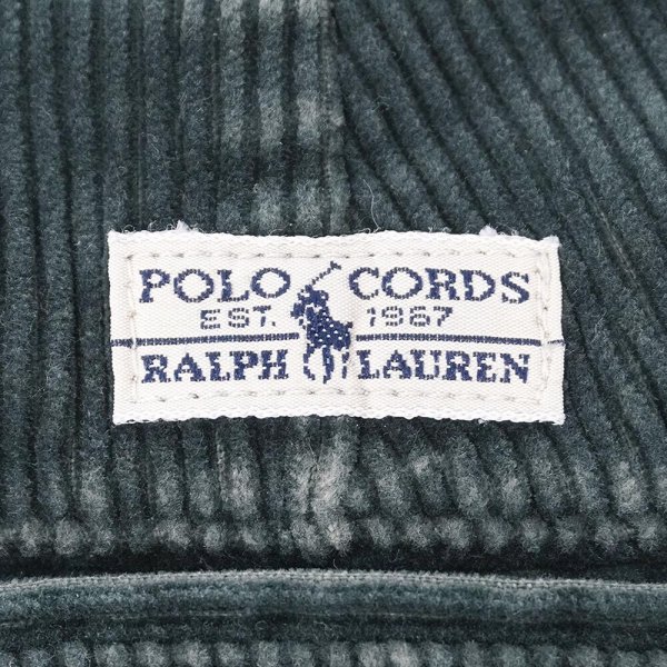 画像3: 90's Polo Ralph Lauren 2タック 太畝コーデュロイトラウザー "Dark Green / ANDREW PANT" (3)