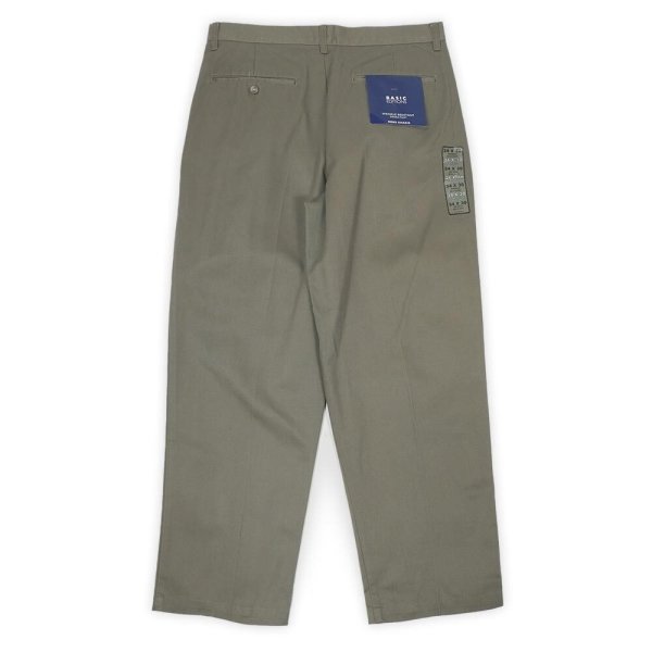 画像2: 00's BASIC EDITIONS 2タック チノトラウザー "W32 L30 / KHAKI / DEADSTOCK" (2)