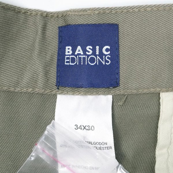 画像3: 00's BASIC EDITIONS 2タック チノトラウザー "W32 L30 / KHAKI / DEADSTOCK" (3)