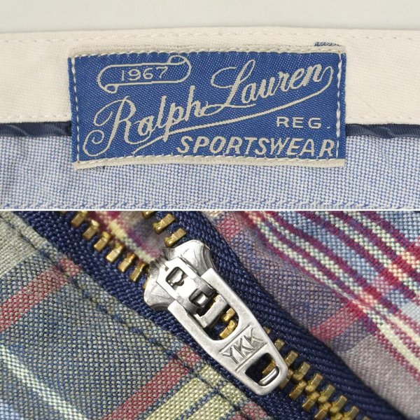 画像4: 00's Polo Ralph Lauren マドラスチェック柄 ノータックショーツ (4)