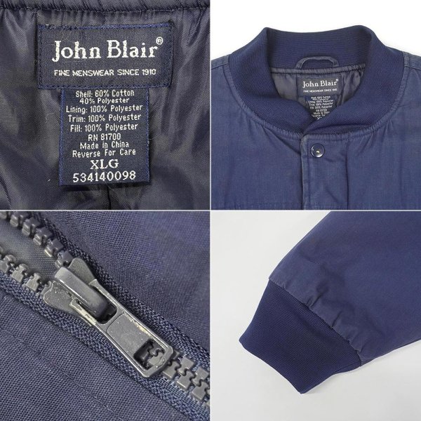 画像2: 90's John Blair パデッド キャップショルダージャケット "NAVY" (2)