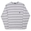 画像1: 90's OLD STUSSY ボーダー柄  L/S ポケットTシャツ "MADE IN USA" (1)