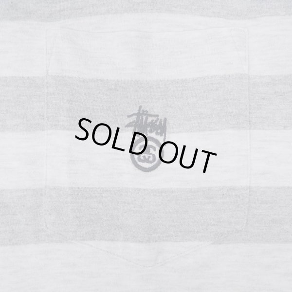 画像3: 90's OLD STUSSY ボーダー柄  L/S ポケットTシャツ "MADE IN USA" (3)