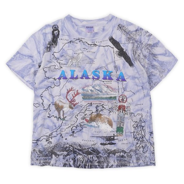 画像1: 90's ALASKA オールオーバープリントTシャツ "MADE IN USA" (1)