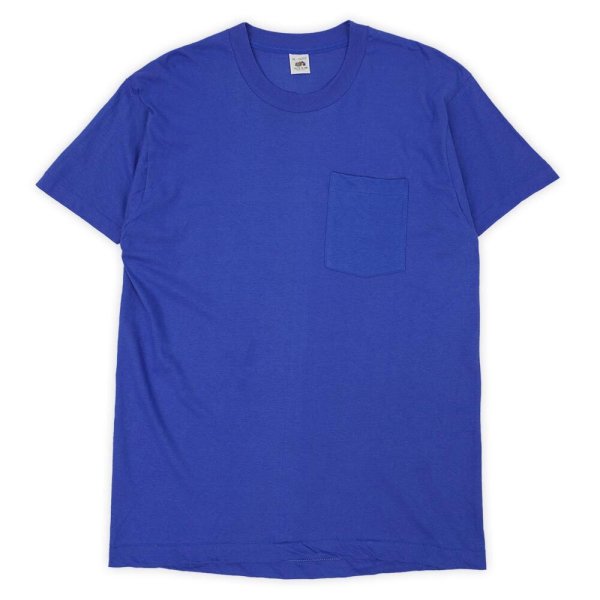 画像1: 80's Fruit of the loom ポケットTシャツ "DEADSTOCK / BLUE / MADE IN USA" (1)