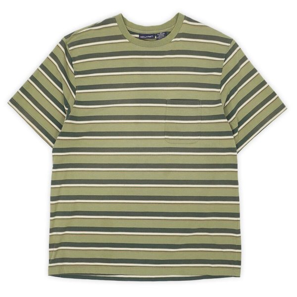画像1: 90's Puritan マルチボーダー ポケットTシャツ "Green Base" (1)