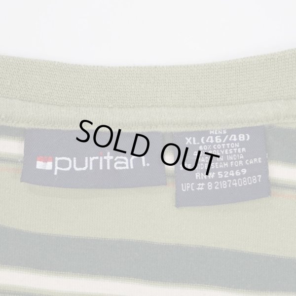画像2: 90's Puritan マルチボーダー ポケットTシャツ "Green Base" (2)