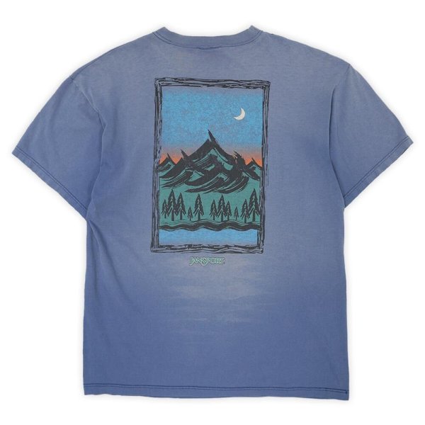画像2: 90's JANSPORT 両面プリントTシャツ "MADE IN USA / FADE BLUE" (2)