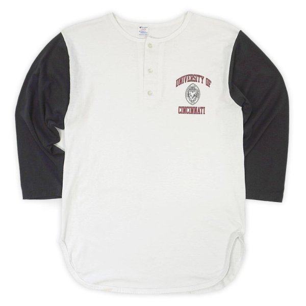 画像1: 80's Champion ヘンリーネック ベースボールTシャツ "MADE IN USA" (1)