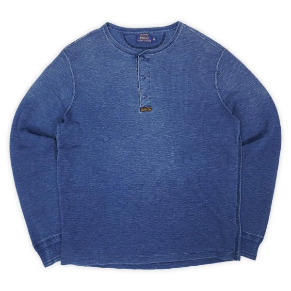 画像1: 00's Polo Ralph Lauren ヘンリーネック カットソー "Indigo Dye" (1)