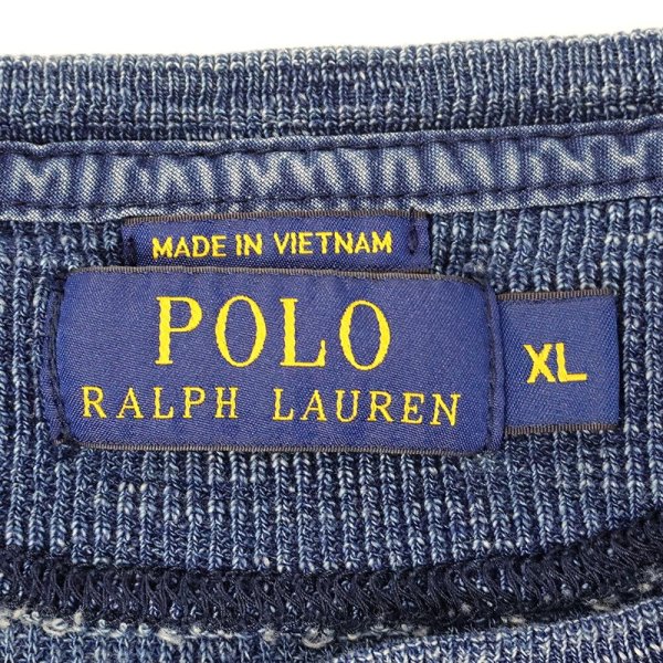 画像2: 00's Polo Ralph Lauren ヘンリーネック カットソー "Indigo Dye" (2)