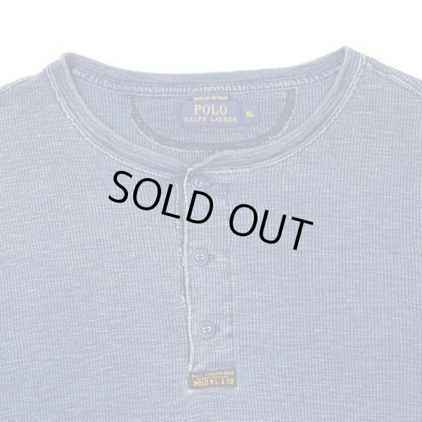 画像3: 00's Polo Ralph Lauren ヘンリーネック カットソー "Indigo Dye" (3)