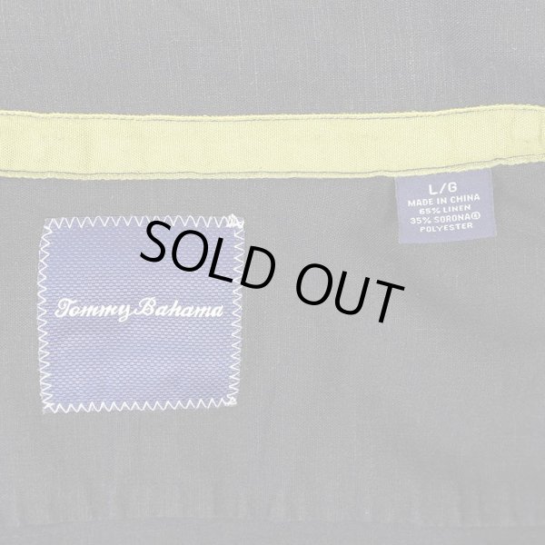 画像2: 00's Tommy Bahama S/S オープンカラー リネンシャツ "BLACK" (2)