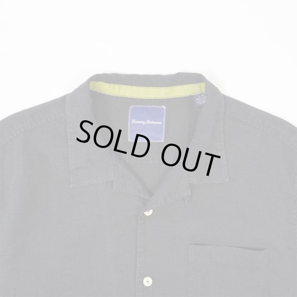 画像3: 00's Tommy Bahama S/S オープンカラー リネンシャツ "BLACK" (3)