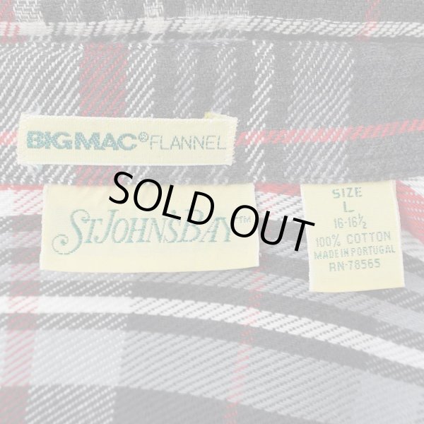 画像2: 90's ST.JOHN'S BAY ヘビーネルシャツ "BIG MAC FLANNEL / BLACK Plaid" (2)