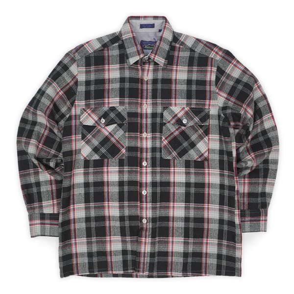 画像1: 90's Back Packer アクリル フランネルシャツ "Black Plaid" (1)