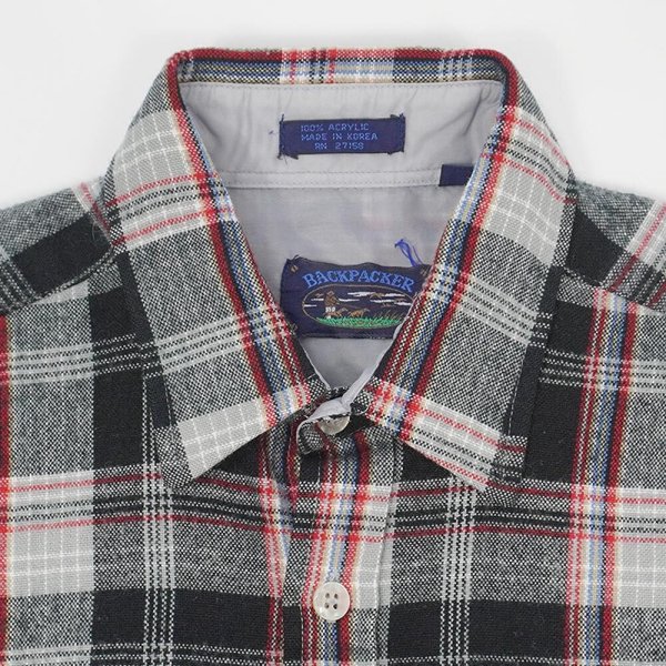 画像3: 90's Back Packer アクリル フランネルシャツ "Black Plaid" (3)