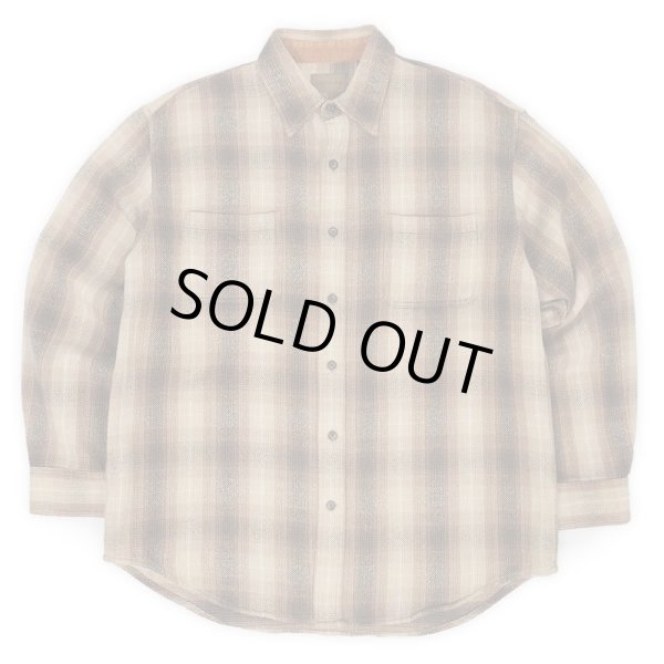 画像1: Late 90's ST JOHN'S BAY ヘビーネルシャツ "BROWN×BEIGE OMBRE PLAID" (1)
