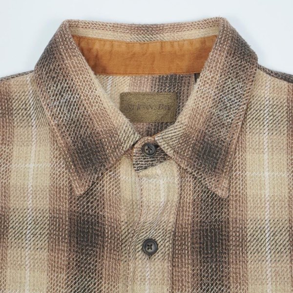 画像3: Late 90's ST JOHN'S BAY ヘビーネルシャツ "BROWN×BEIGE OMBRE PLAID" (3)