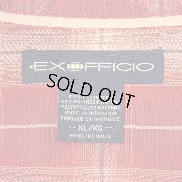画像2: 00's EXOFFICIO S/S レギュラーカラーシャツ "Red Ombre Praid" (2)