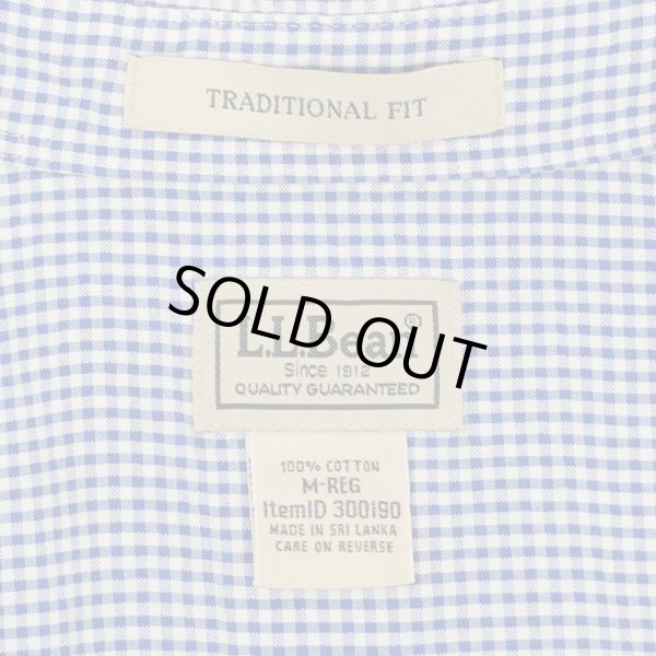 画像2: 00's L.L.Bean S/S シアサッカーボタンダウンシャツ “Blue Gingham Plaid” (2)