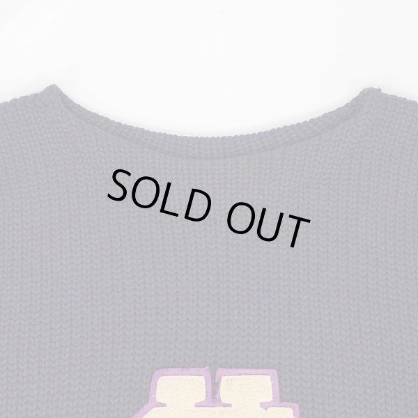 画像3: 40-50's unknown ローゲージ レタードウールニット  "NAVY" (3)