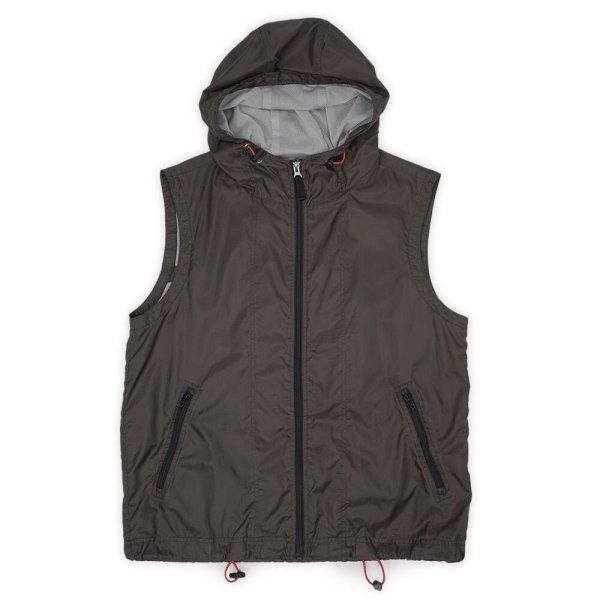 画像1: 00's OLD GAP ナイロンフーディーベスト "BROWN" (1)