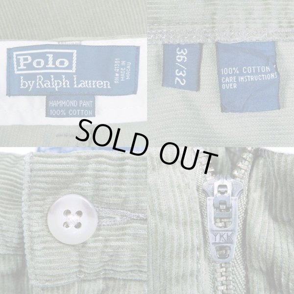 画像3: 90's Polo Ralph Lauren 2タック 太畝コーデュロイパンツ "HAMMOND PANT" (3)
