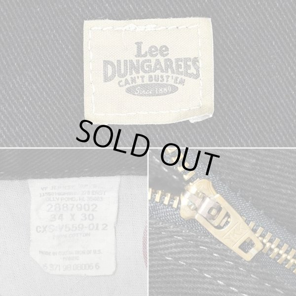 画像3: 90-00's Lee DUNGAREES ブラックデニム ペインターパンツ "W34 L30" (3)