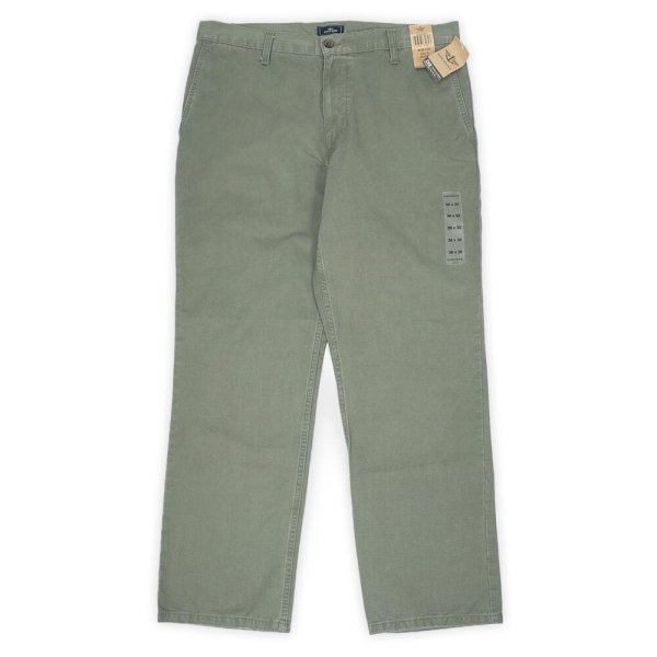 画像1: 00's DOCKERS ノータック チノトラウザー "W36 L30 / OLIVE / DEADSTOCK" (1)