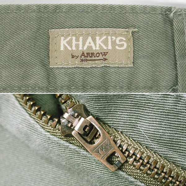 画像4: 90's KHAKI'S by ARROW 2タック チノトラウザー "W34 L32" (4)