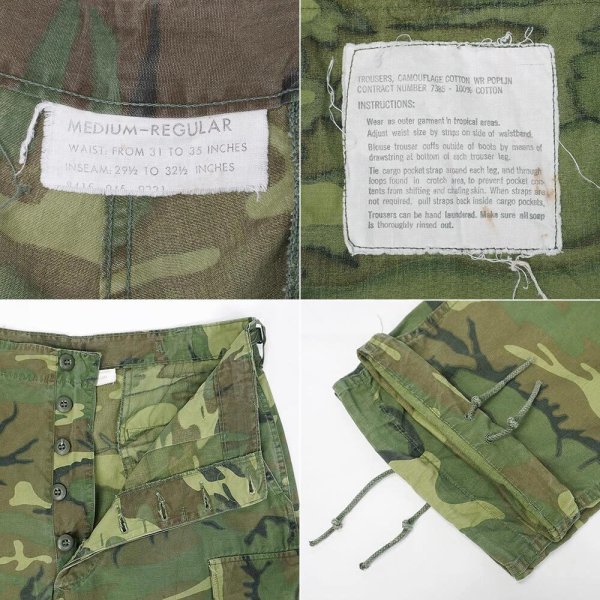 画像3: 60's US.ARMY グリーンリーフカモ ジャングルファティーグパンツ "Non Rip Poplin / MEDIUM-REGULAR" (3)