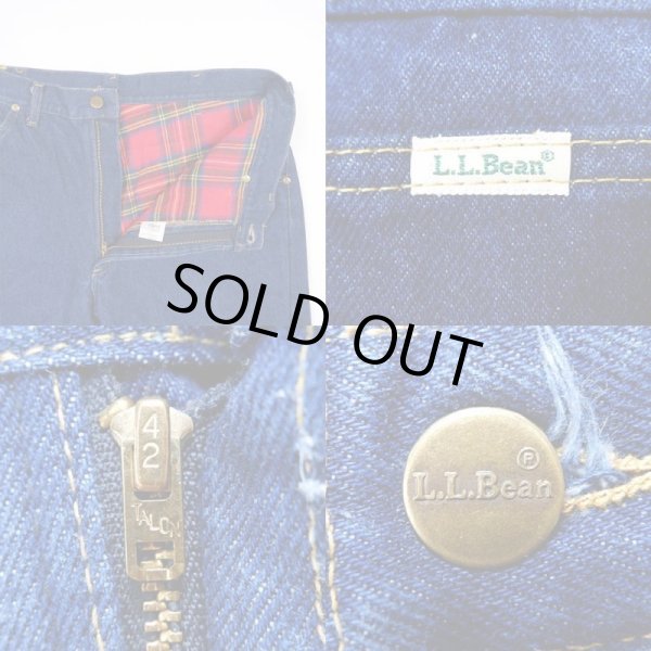 画像4: 80's L.L.Bean フランネルライナー デニムパンツ "Lee OEM / MADE IN USA” (4)