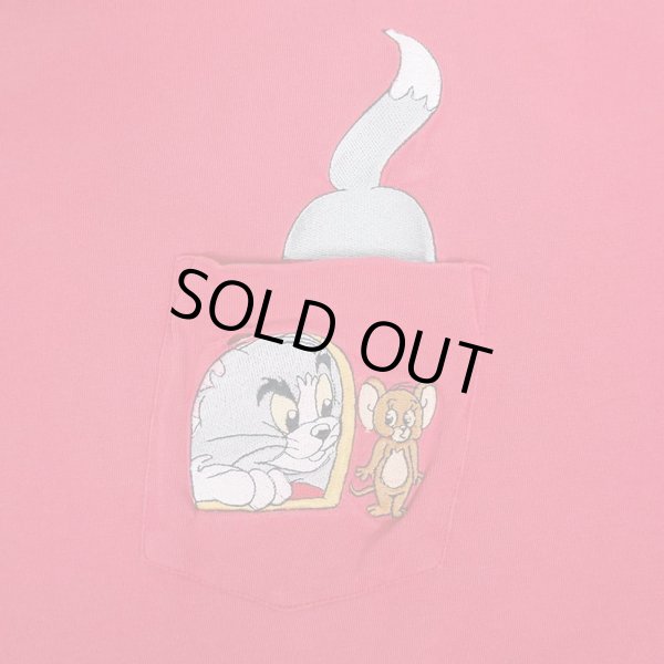 画像3: 90-00's TOM AND JERRY キャラクター刺繍 ポケットTシャツ (3)