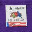 画像2: 90's Fruit of the loom ポケットTシャツ "DEADSTOCK / PURPLE / MADE IN USA" (2)