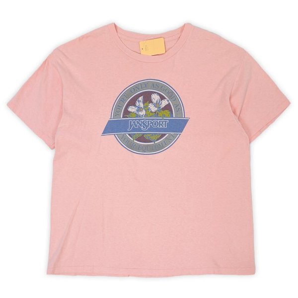 画像1: 90's JANSPORT プリントTシャツ "MADE IN USA / PINK" (1)