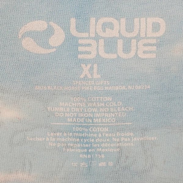 画像3: 00's Alice in Wonderland タイダイ染め 両面プリントTシャツ "LIQUID BLUE" (3)