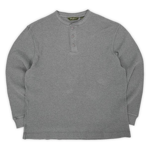 画像1: 00's Eddie Bauer ヘンリーネック サーマルカットソー “GRAY” (1)