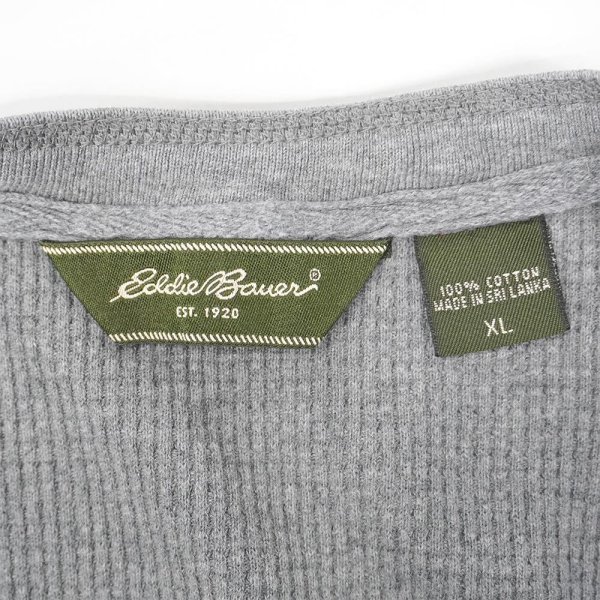 画像2: 00's Eddie Bauer ヘンリーネック サーマルカットソー “GRAY” (2)