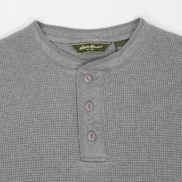 画像3: 00's Eddie Bauer ヘンリーネック サーマルカットソー “GRAY” (3)