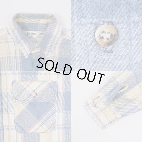 画像4: 80's FIVE BROTHER ヘビーネルシャツ "MADE IN USA" (4)