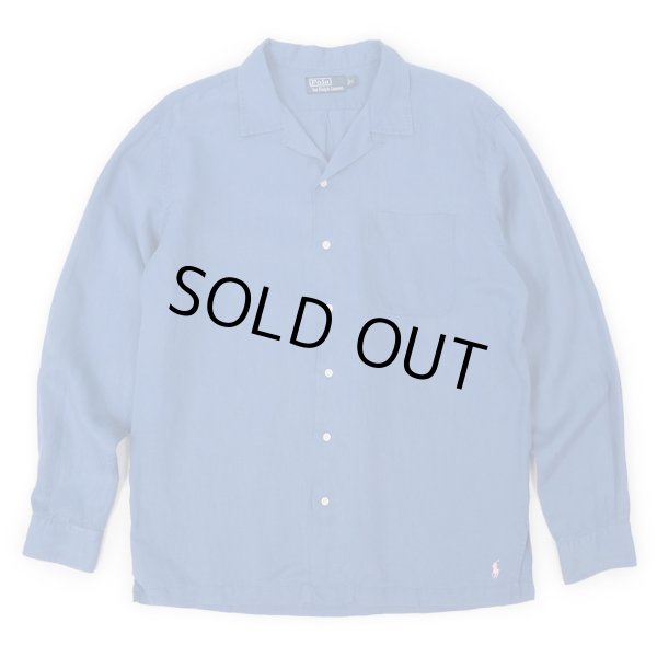 画像1: 90's Polo Ralph Lauren L/S オープンカラーシャツ “LINEN × SILK” (1)