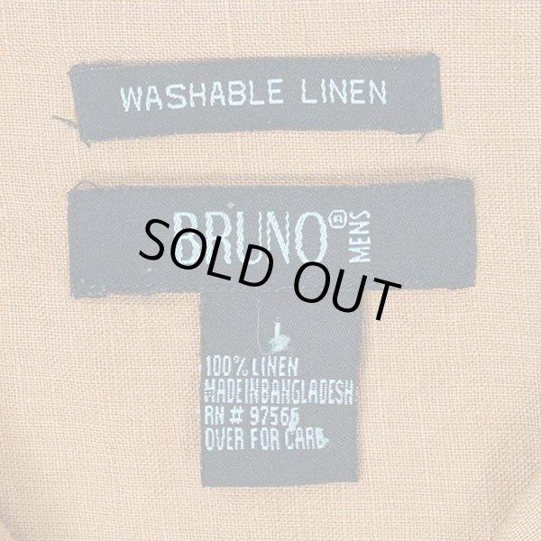 画像2: 00's BRUNO S/S オープンカラー リネンシャツ (2)