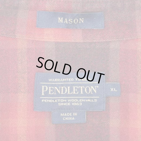 画像2: 00's Pendleton フランネル ボタンダウンシャツ "MASON / Red Omble Plaid" (2)
