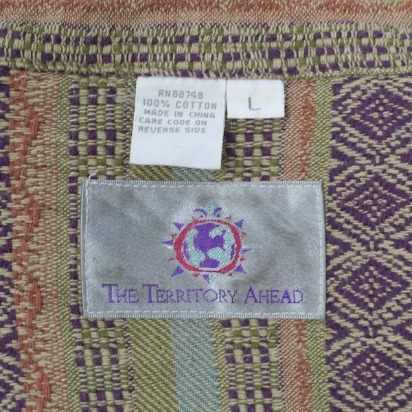 画像2: 90's THE TERRITORY AHEAD 総柄 レギュラーカラーシャツ (2)