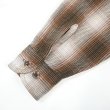 画像4: 90's ST JOHN'S BAY ヘビーネルシャツ "BROWN×WHITE OMBRE PLAID" (4)