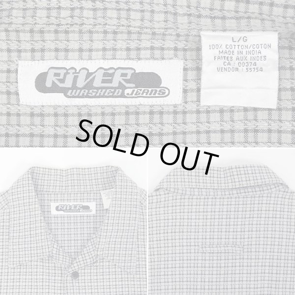 画像2: 00's RIVER WASHED JEANS L/S オープンカラーシャツ (2)