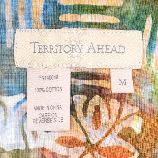 画像2: 00's THE TERRITORY AHEAD S/S 総柄 レギュラーカラーシャツ (2)
