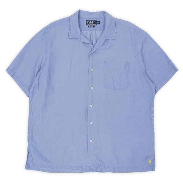 画像1: 90's Polo Ralph Lauren S/S オープンカラーシャツ “CALDWELL / LINEN×SILK / 裾ポニー” (1)
