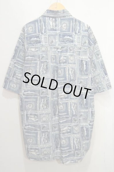 画像2: 02's OLD Columbia S/S 総柄 ボタンダウンシャツ (2)